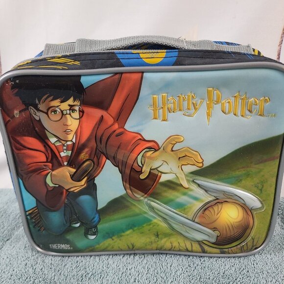Harry Potter Quidditch 2001 Thermos Soft Lunch Box Vintage Soft Lunch Bag NWT - Picture 1 of 11